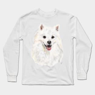 Happy Smiling American Eskimo Dog Long Sleeve T-Shirt